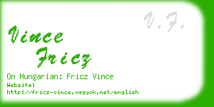 vince fricz business card